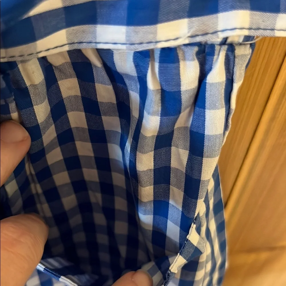 Copper Key Blue and White Gingham High Waist Paperbag Shorts